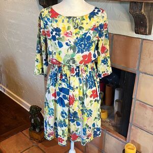 Alice + Olivia Grier Silk Floral 3/4 Sleeve Dress, size XS!